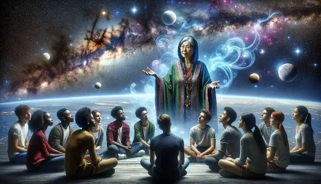 a shaman teacher with students around he 2025 01 15 22 52 16 640x366 242cfd53ee